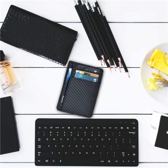 Minimalist Wallets for Men RFID Blocking Real Leather Slim Front Pocket Wallet